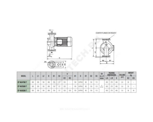 Насос ин-лайн с сухим ротором CP 40/6200 T-IE3 DAB 60167345