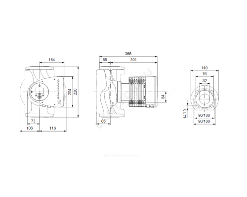 Насос циркуляционный с мокрым ротором MAGNA3 32-120 F PN6/10 1х230В/50 Гц Grundfos 97924259