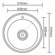 Мойка врезная Декор 510х510х180мм сталь нержавеющая с сифоном выпуск 3 1/2
