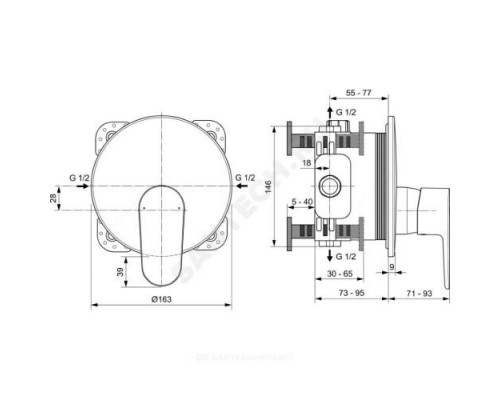 Смеситель для душа одноручный CERAFINE O Ideal Standard A7349XG