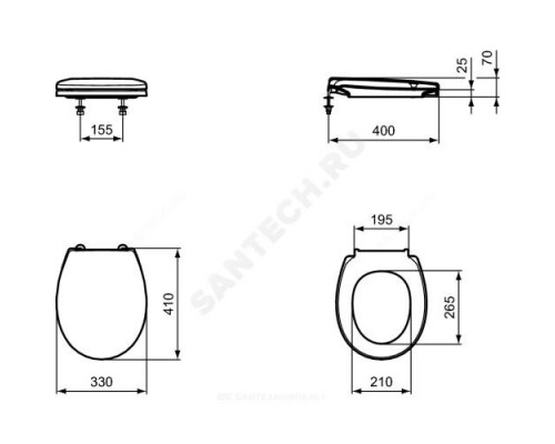 Сиденье для унитаза красное CONTOUR 21 Ideal Standard S4056GQ