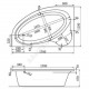 Ванна акриловая Эдера L 170х110см без ножек левосторонняя Santek 1.WH11.1.995