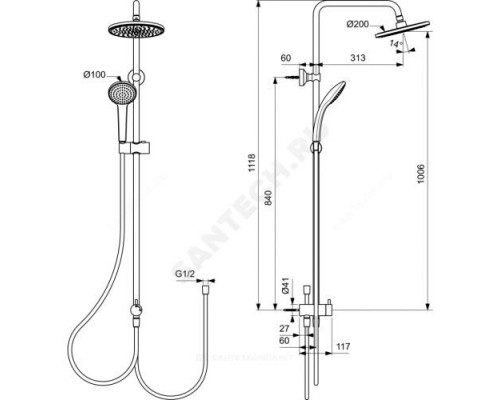 Система душевая IDEALRAIN Ideal Standard BC747XG .