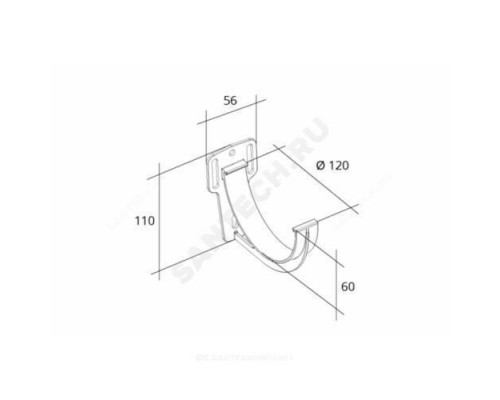 Кронштейн желоба ПВХ slider бордо Grand line 269484