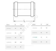 Муфта PP-H ремонтная бесшумная белая RAUPIANO PLUS Дн 160 б/нап в/к Rehau 11240481001