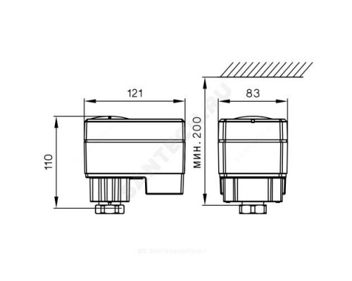 Электропривод аналоговый AME 13 24В Danfoss 082G3006