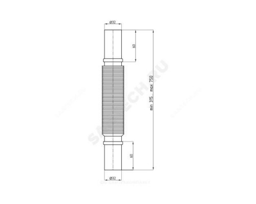 Гофра 32х32 L=305-715мм АНИ Пласт K303