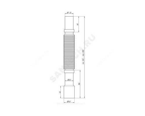 Гофра 32х32/40 L=351-761мм АНИ Пласт K307