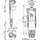 Арматура для бачка сливная/наливная нижнее подключение кнопка хром 1/реж Alca Plast SA2000S 1/2