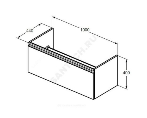 Тумба под умывальник 100 TESI белый глянец/белый матовый Ideal Standard T0048OV