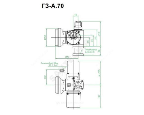 Электропривод многооборотный ГЗ-А70/24 А У1 380В IP65 ГЗ Электропривод