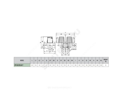 Насос циркуляционный с мокрым ротором DPH 60/250.40 T PN10 сдвоенный 3х230-400В/50Гц DAB 505914622