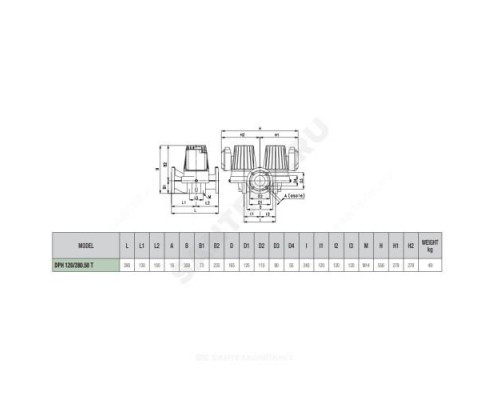 Насос циркуляционный с мокрым ротором DPH 120/280.50 T PN10 сдвоенный 3х230-400В/50Гц DAB 505937622