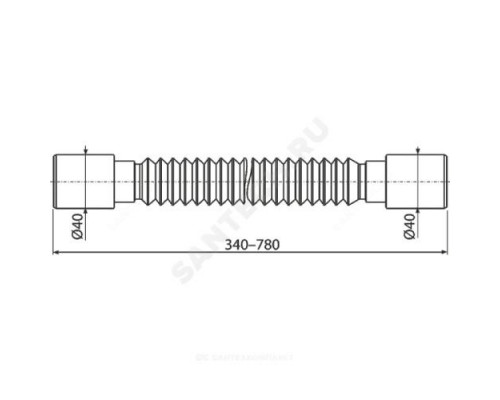 Гофра 40х40 L=340-780 Alca Plast A710