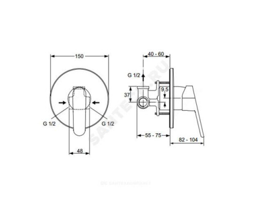 Смеситель для душа одноручный CERAPLAN II Ideal Standard A5960AA