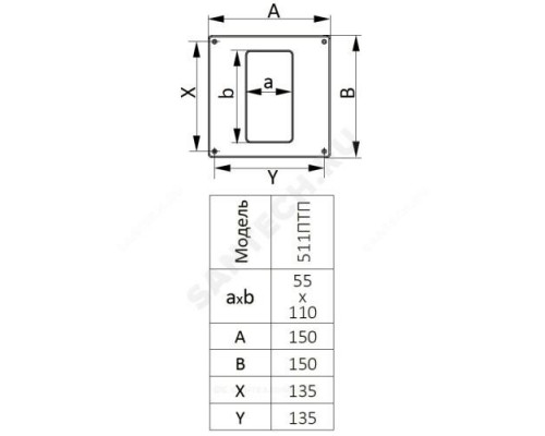 Площадка торцевая 55х110 150х150 пластик Эра 511ПТП