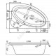 Ванна акриловая Эдера R 170х110см без ножек правосторонняя Santek 1.WH11.1.994