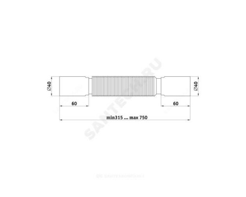 Гофра 40х40 L=305-715мм АНИ Пласт K404