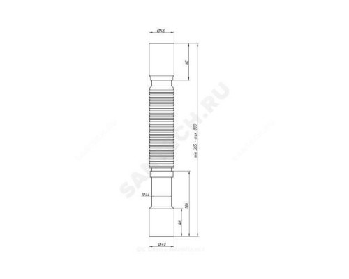 Гофра 40х32/40 L=351-761мм АНИ Пласт K407