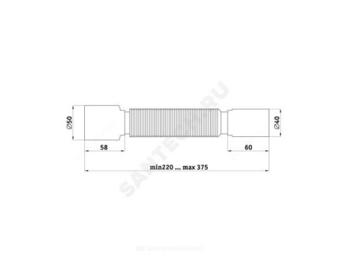 Гофра 40х50 L=225-415мм АНИ Пласт K435