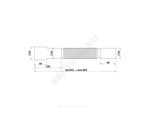 Гофра 40х40/50 L=365-800мм АНИ Пласт K406