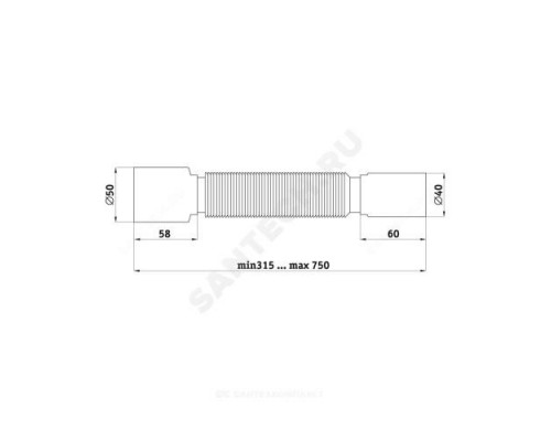 Гофра 40х50 L=305-715мм АНИ Пласт К405