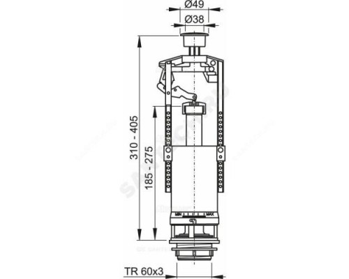 Арматура для бачка сливная кнопка хром старт-стоп Alca Plast A2000-CHROM