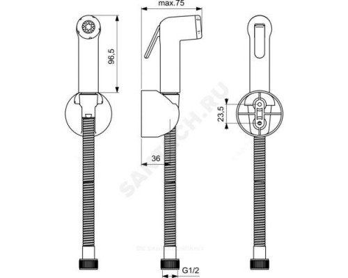 Душ гигиенический в комплекте держатель+шланг 1,25м IDEALSPRAY ECO Ideal Standard B0595AA .