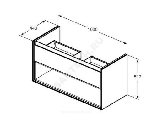 Тумба под умывальник 100 CONNECT AIR светло-коричневое дерево Ideal Standard E0828UK