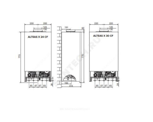 Котел настенный газовый 26.5 кВт двухконтурный ALTEAS X 30 CF Ariston 3300846