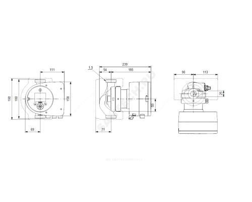 Насос циркуляционный с мокрым ротором MAGNA3 25-100 PN10 1х230В/50 Гц Grundfos 97924247