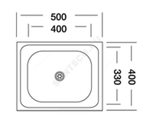 Мойка накладная 500х400х130мм сталь нержавеющая AISI 430 без сифона выпуск 1 1/2