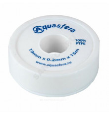 Лента ФУМ PTFE 6020 19ммх0,2ммх15м катушка среда: вода Aquasfera 6020-04