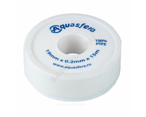 Лента ФУМ PTFE 6020 19ммх0,2ммх15м катушка среда: вода Aquasfera 6020-04