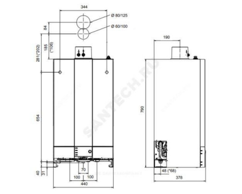 Котел настенный газовый конденсационный 25.8 кВт одноконтурный CGB-2 24 Wolf 8615213