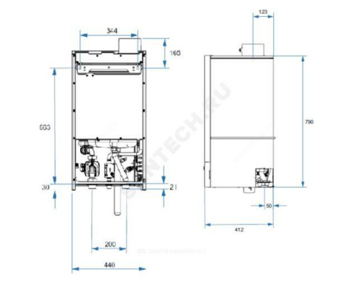 Котел настенный газовый конденсационный 38 кВт одноконтурный CGB-2 38 Wolf 8616452