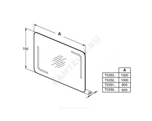 Зеркало MIRROR&LIGHT с подсветкой Ideal Standard T3352BH