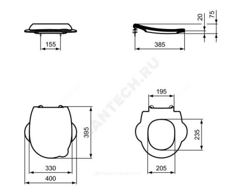 Сиденье для унитаза белое CONTOUR 21 Ideal Standard S453301