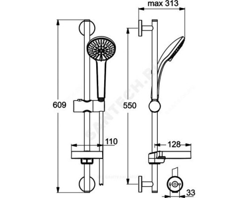 Гарнитур душевой SOFT M3 Ideal Standard B9415AA