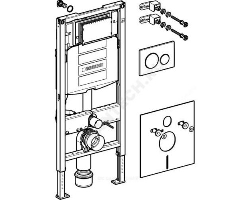 Инсталляция для подвесного унитаза с кнопкой смыва Duofix Sigma 20 Geberit 111.301.KJ.5