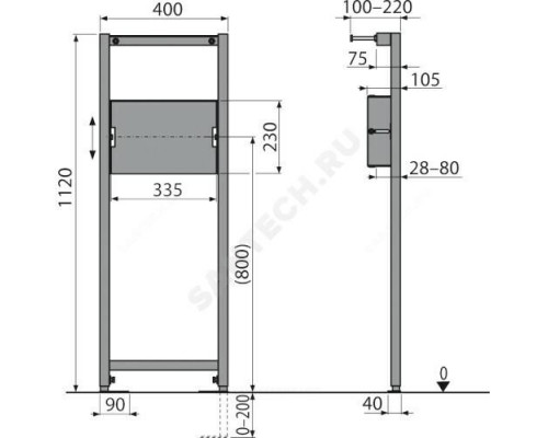 Инсталляция для смесителя Alca Plast A104PB/1120