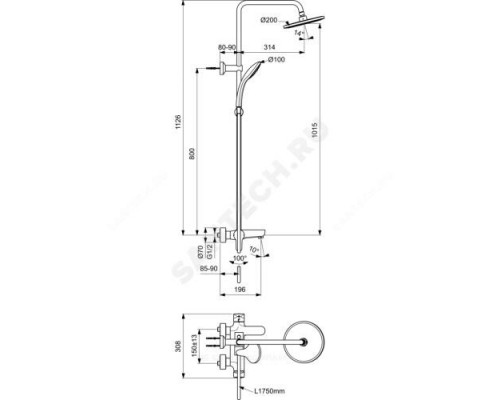 Система душевая CERAFINE O Ideal Standard BC525XG .