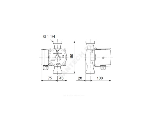 Насос циркуляционный с мокрым ротором UP 20-15 N PN10 1х230В/50 Гц Grundfos 59641500