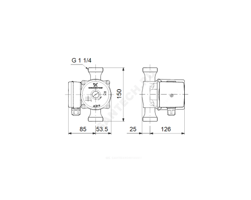 Насос циркуляционный с мокрым ротором UP 20-45 N PN10 1х230В/50 Гц Grundfos 95906472