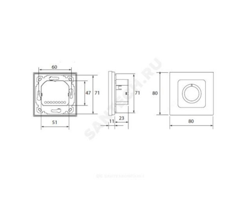 Термостат комнатный дисковый Icon встраиваемый Danfoss 088U1000