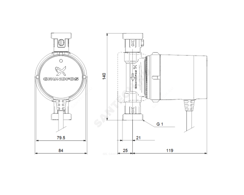 Насос циркуляционный с мокрым ротором для ГВС COMFORT 15-14 BX PM PN10 1х230В/50 Гц с обратным клапаном Grundfos 97916772