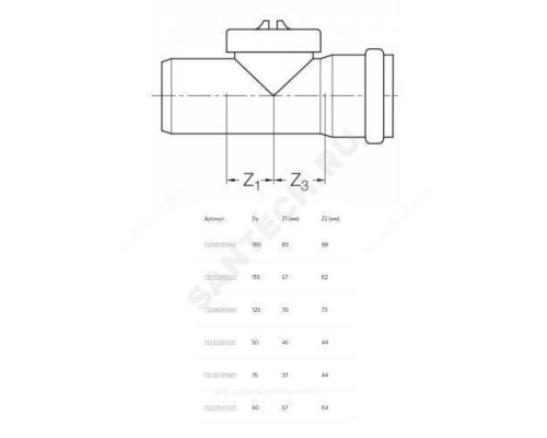 Ревизия PP-H бесшумная белая RAUPIANO PLUS Дн 90 б/нап в/к Rehau 11233641001