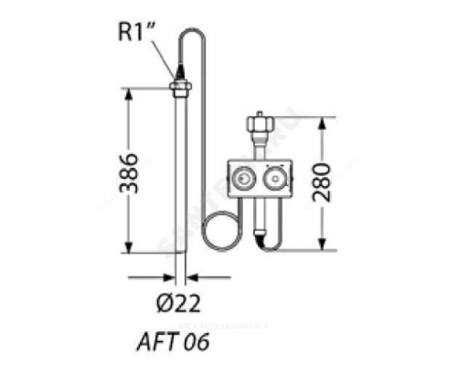 Элемент термостатический AFT 06 датчик с гильзой Ру40 Тн=40 +110С Danfoss 065-4392