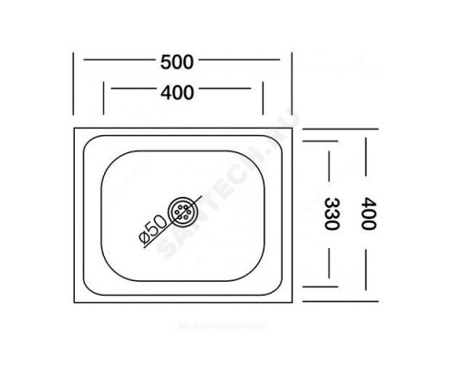 Мойка накладная 500х400х130мм сталь нержавеющая AISI 430 без сифона выпуск 1 1/2