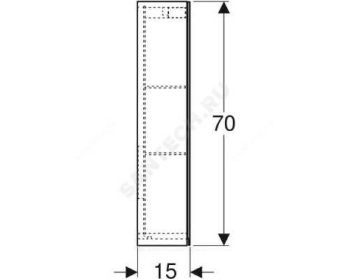 Шкаф зеркальный Option 75 пекан/меламин с подсветкой Geberit 500.205.00.1